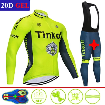 

Tinkoff 2019 Pro Spring Cycling Jersey Set Long Sleeve Mountain Bike Cycling Wear Racing Road Bicycle Cycling Clothing For Men