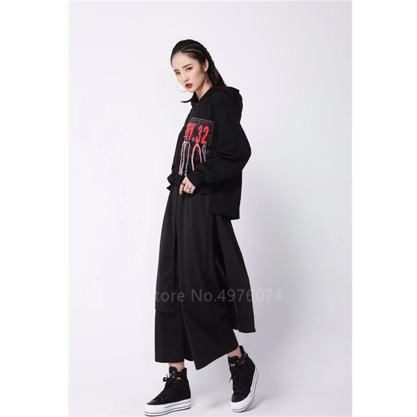 Women Japanese Style Kimono Haori Loose Harajuku Pants Black Fashion Leisure Trousers Cool Hip Hop Streetwear Samurai Costume