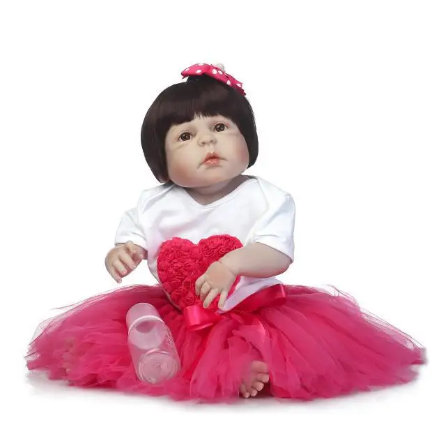 

Model Reborn Baby Boy Full Silicon Body Infant Doll Cute Small Princess Baby Water Bath Sleeping Safety Toys Gift Girls AA50DT