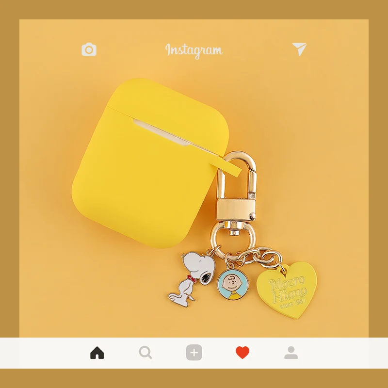 yellow Милая мультяшная собачка силиконовый чехол для Apple Airpods 1 2 аксессуары чехол защитный чехол сумка коробка наушники чехол Брелок - Цвет: yellow