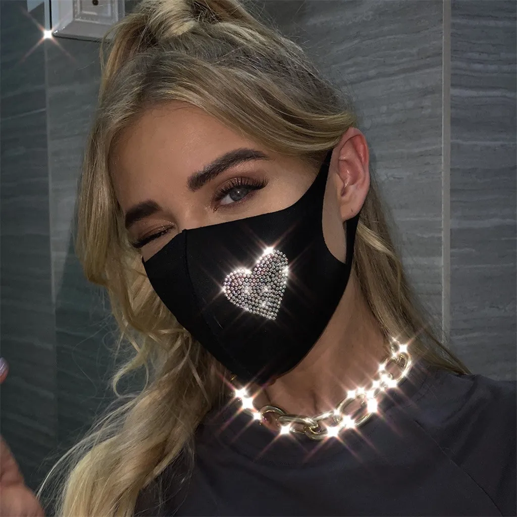 1PC Women's Fashionable Hot Diamond Printing Mouth Mask Washable and Reusable Breathable Masks Dustproof Cotton Cover | Дом и сад