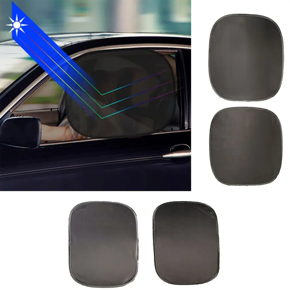 2Pcs/4Pcs Side Block Black Film Electrostatic Sunshade Full Cover Car Sun Visor Set Car Sunshade Set