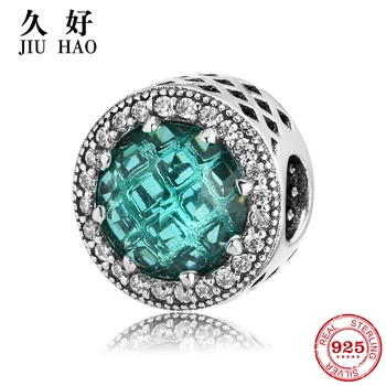 

New arrival 925 Sterling Silver Sexy Bright Green round Beads Fit Original JIUHAO Charms Bracelet women Accessories Jewelry