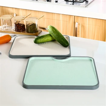 

Eco Wheat Straw Chopping Board Rectangle Double Sided Gourmet Cutting Board Chopping Blocks With Garlic Tool Kitchen Gadgets