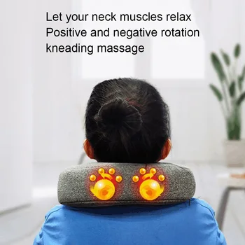 

Home Electric Neck Massager U-Shape Pillow Neck Hot Compress Muscle Therapy Massager Sleeping Pillow For Work Tour
