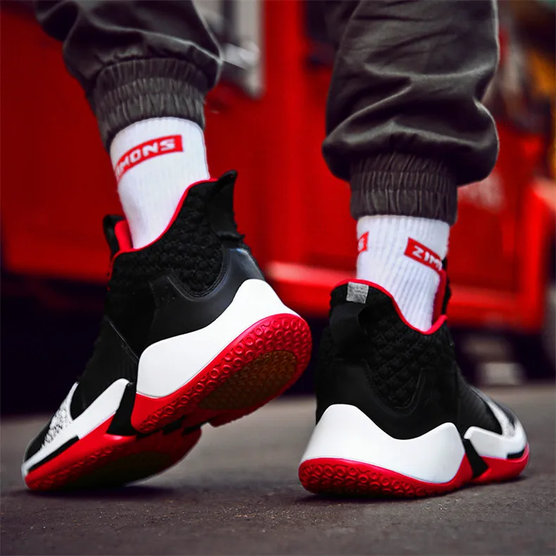 Уличная Мужская баскетбольная обувь; zapatillas hombre Deportiva; высокие дышащие Нескользящие мужские повседневные ботильоны; кроссовки для тренировок