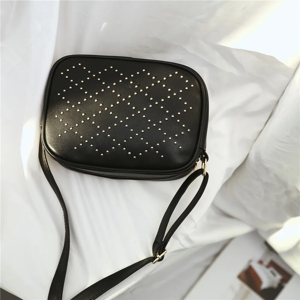 Сумки для женщин Новая мода заклепки диагональная черная посылка прозрачная сумка на плечо сумка на цепочке повседневные сумки через плечо