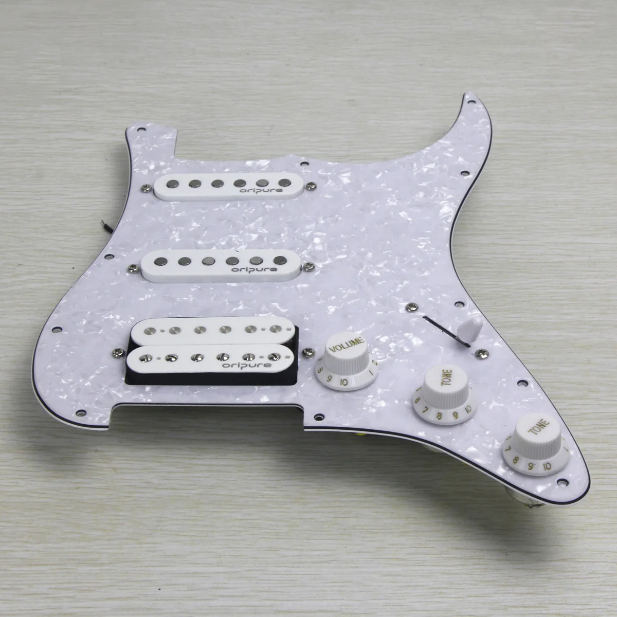 OriPure белый жемчуг SSH загружен Pickguard Alnico 5 звукосниматель с одинарной катушкой и хамбакером Пикап для 11 отверстий Страт Стиль гитары запчасти