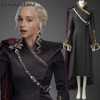 

Game of Thrones 7 Daenerys Targaryen Costume Halloween Cosplay Dragon Mother Queen Dress Adult Women Party Outfit