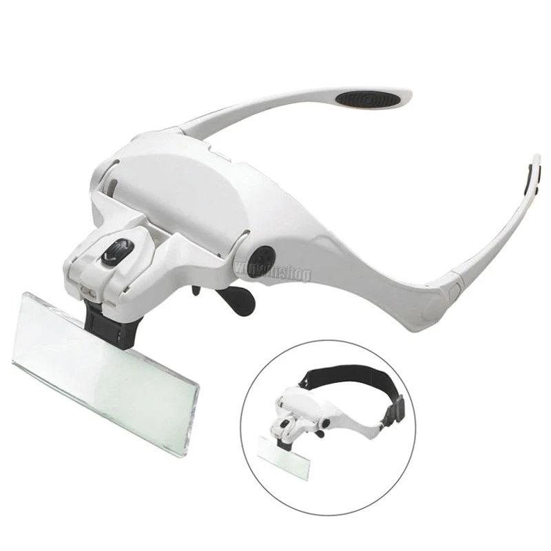 

Dental LED Lamps with 5 Lenses Head Magnifier Interchangeable Bracket And Headband Magnifying with 2 LED lights