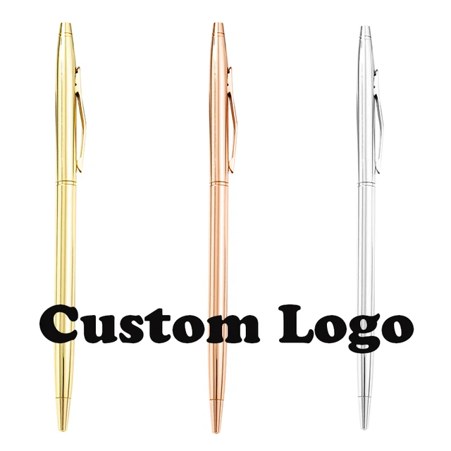 Custom Logo Metal Ballpoint Pen Custom Engraving Logo Advertising Pen Electroplating Ballpoint Pen Gift Pen Retractable Pen 1