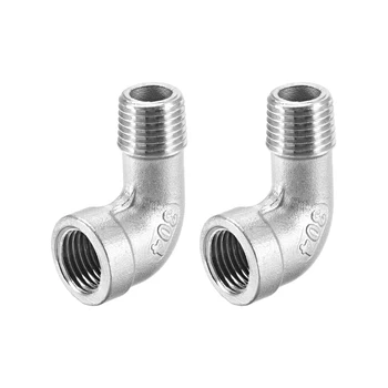 

uxcell 2pcs Stainless Steel 304 Cast Pipe Fitting 90 Degree Elbow 1/4 BSPT Female X 1/4 BSPT Male Thread for air water etc.