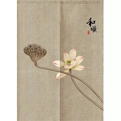 Retro Chinese Style Bedroom Kitchen Partition Curtain Geomantic Shielding Curtain Half Panel Tube Curtain Decoration B