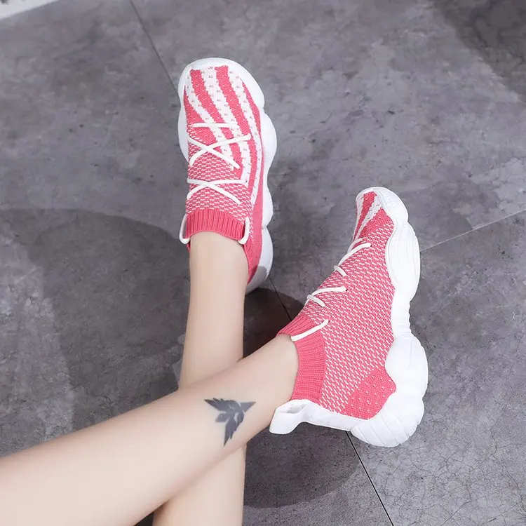 Женские кроссовки с дышащей сеткой; Basket Femme; женские кроссовки на платформе; tenis feminino; женская обувь; Chaussures Zapatill
