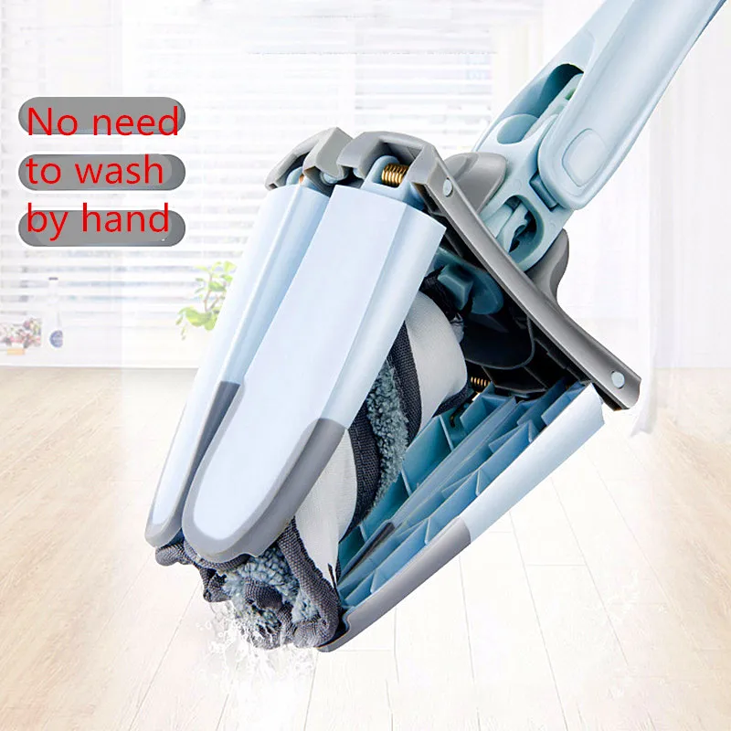 

X-type Microfiber floor mop with 2pcs mop cloth replace Hand-free wash flat mop Manual Extrusion Household Cleaning Tools
