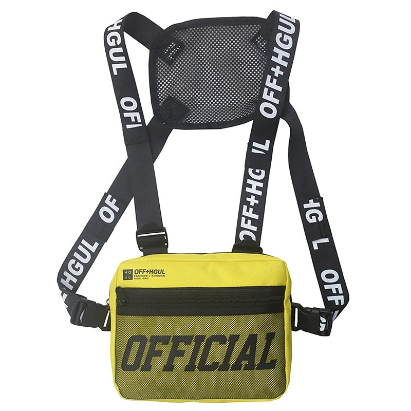 

JHD-Chest Bag for Men Letter Printing Vest Functional Streetwear Bag Style Backpack Phone Hip Waist Bags