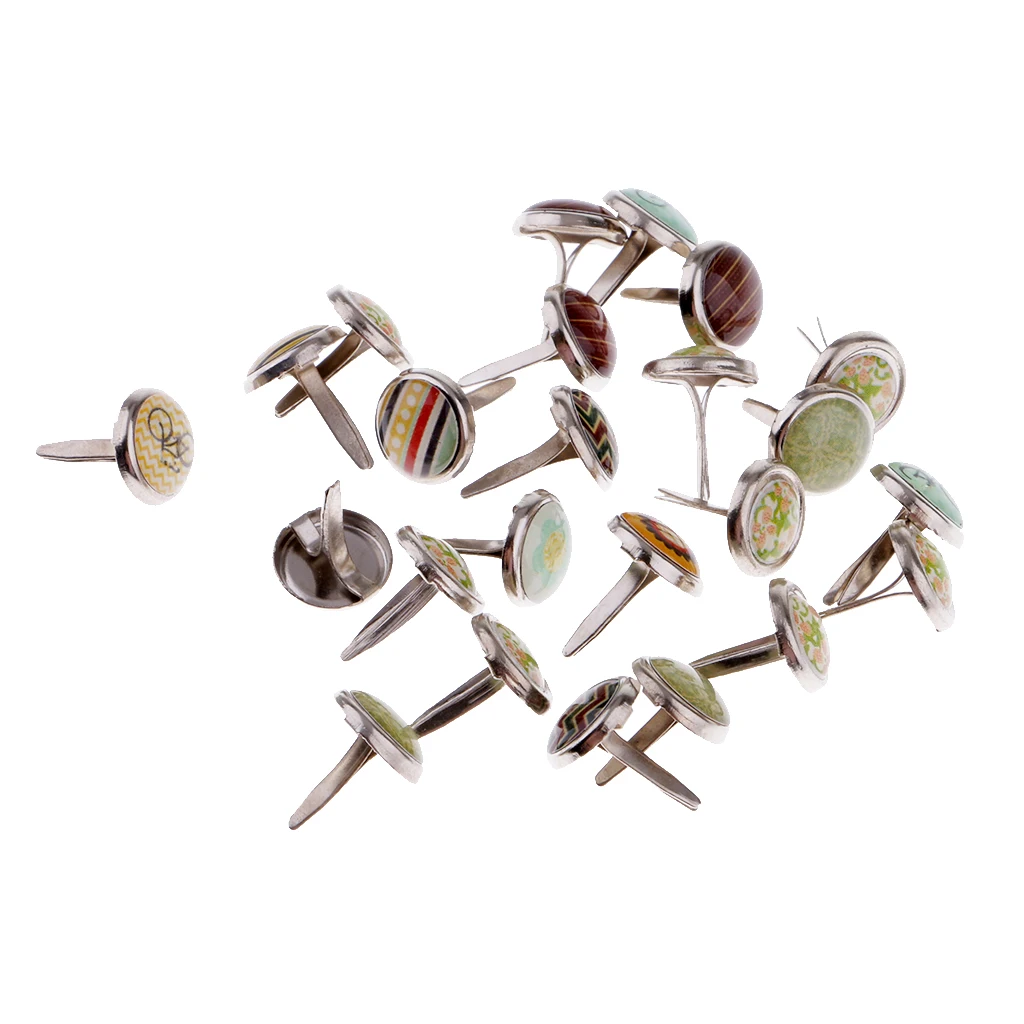 50pcs Metal Brads Paper Fasteners For Cardmaking Scrapbooking Paper Crafts