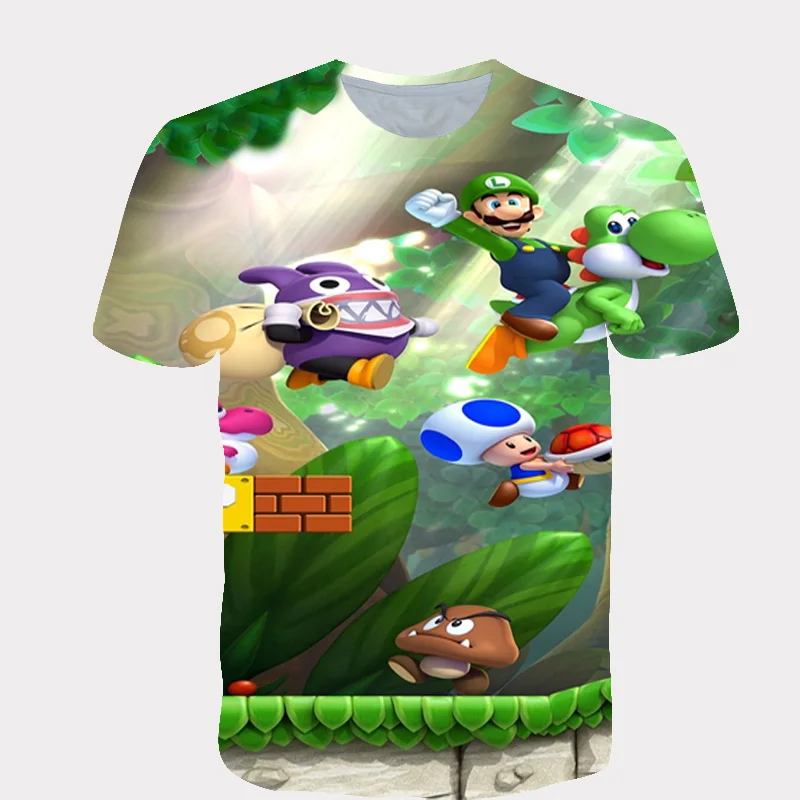 Children's 3D Mario Luigi printed T shirt clothing boys and girls