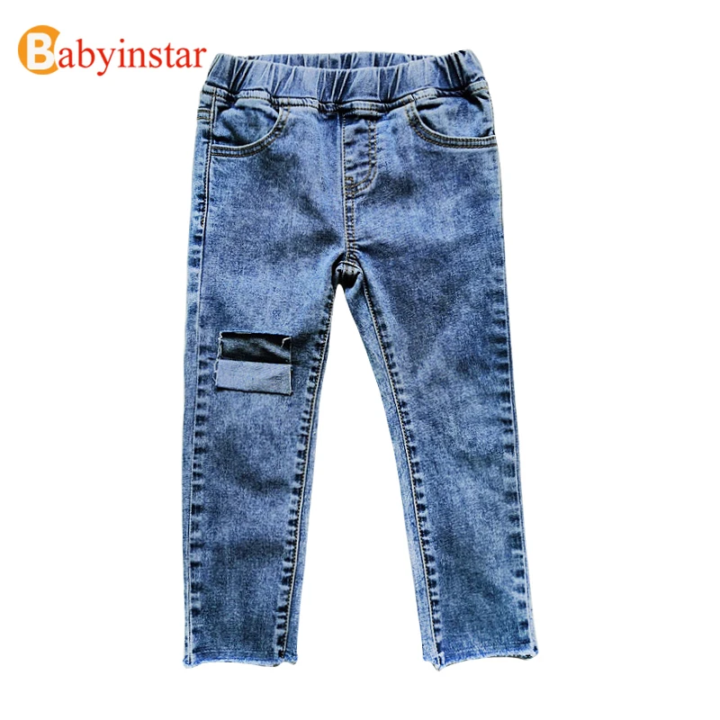 Джинсы с блестками Babyinstar модные джинсовые брюки единорогом для девочек
