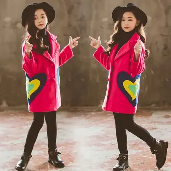 

Girls Woolen Coat 2020 New Winter Fashion Korean Version of The 12 Section Thickened Children Coat Children's Wear Kids Woolen