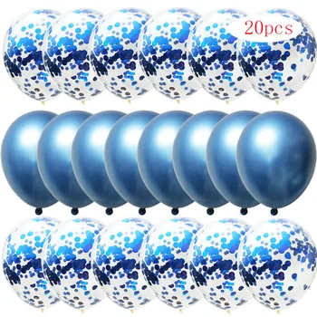 

20Pcs/lot 12pcs 12inch Confetti Latex Balloons With 8pcs Metal Latex balloon Birthday Party Wedding Decoration Party Supplies