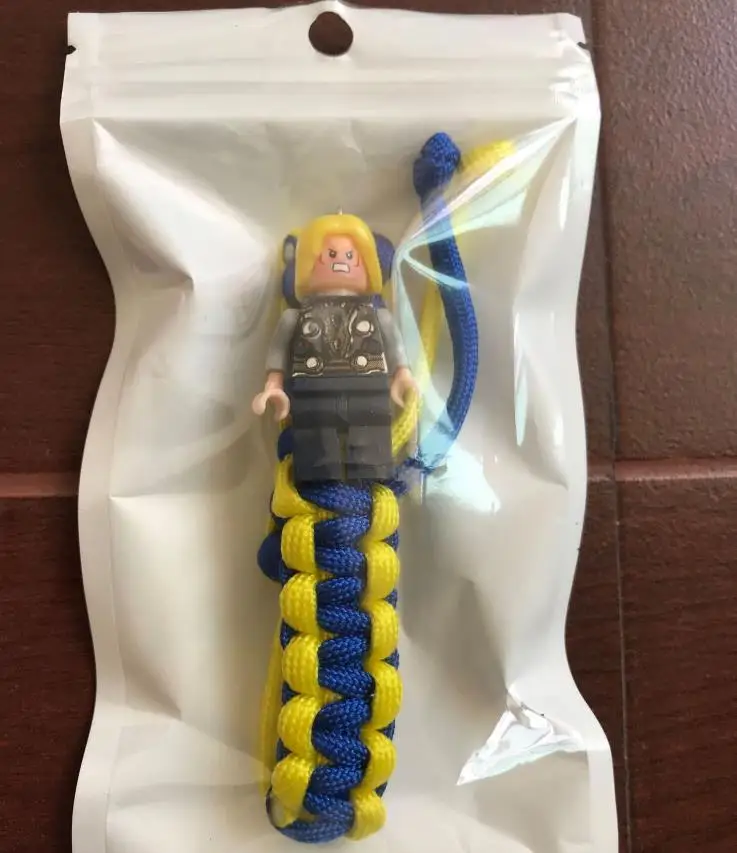 Buzz Lightyear Paracord браслет для детей супергерой Железный человек розовый Бэтмен Дарт Вейдер кролик Единорог строительные блоки кирпичи игрушки - Metal Color: thor