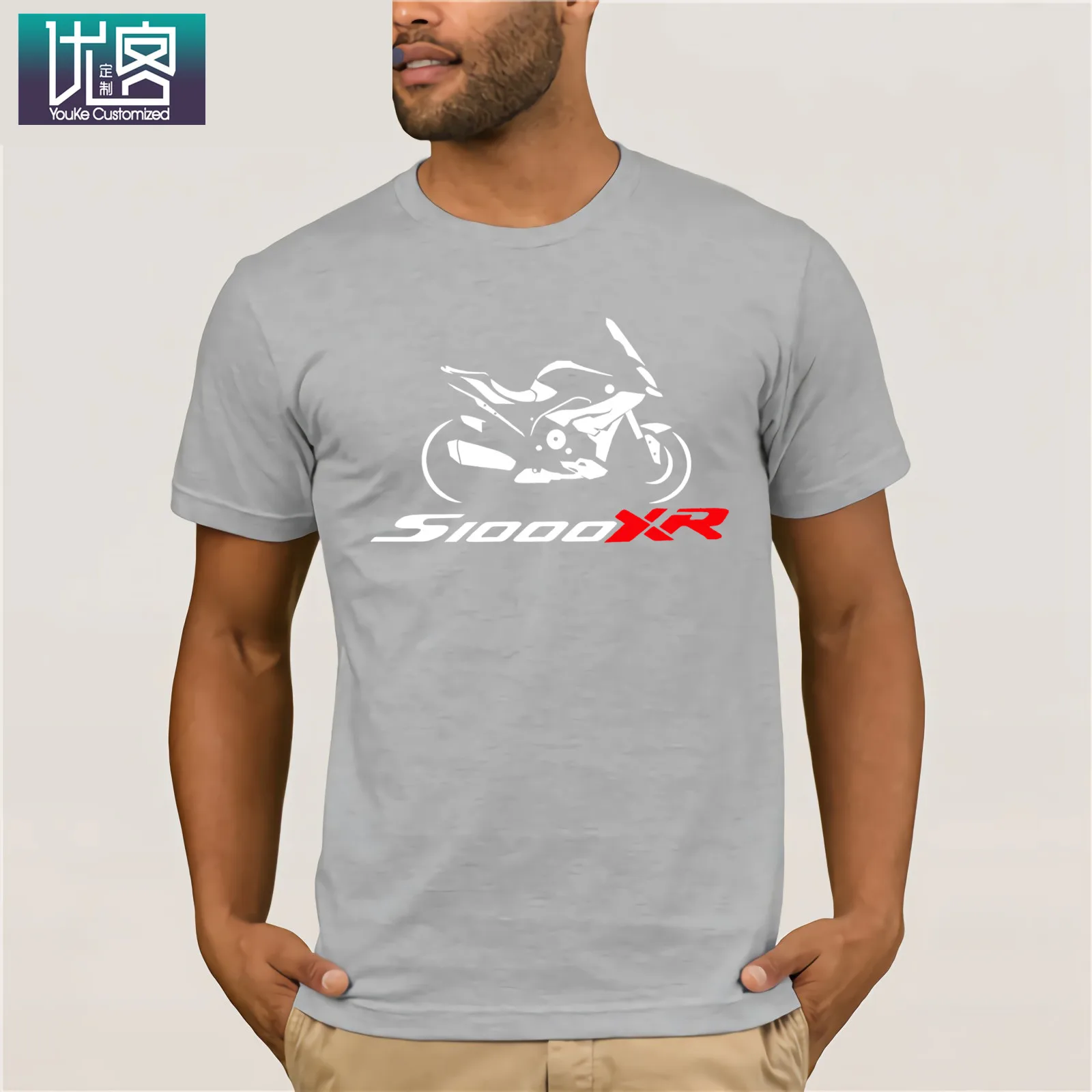 T-Shirt Shirt motorcycle s1000xr tshirt S 1000 XR shirt Humor Tee Shirt Cotton Tops Graphic Clothes Popular T-Shirt - Цвет: light grey