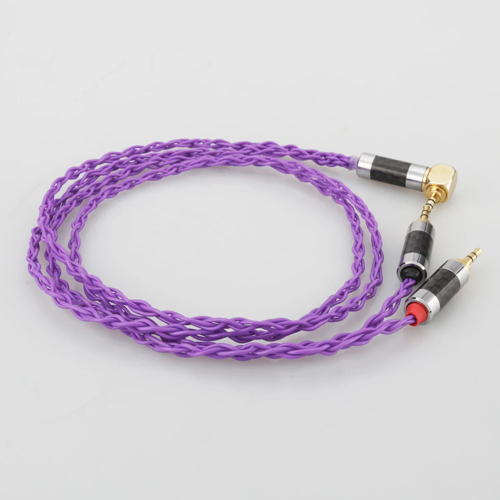 Audiocrast 7N Silver Plated Replacement Headphones Cable Audio Upgrade Cable right angle 2 5mm TRRS to 2 2 5MM