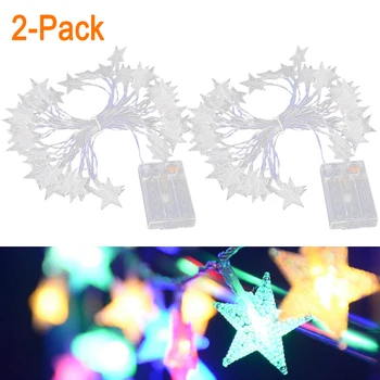 

2 Pack 1.5/2/3/5/6/10m LED Star String Fairy Lights Garland Holiday Hanging Ornament Christmas Tree Party Home Decorations
