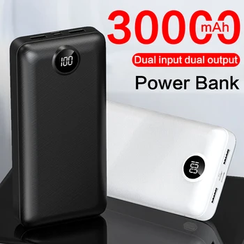 

Portable Powerbank 30000mAh for Samsung Xiaomi Cellphone External Battery Fast Charger 2 USB Output Power Bank