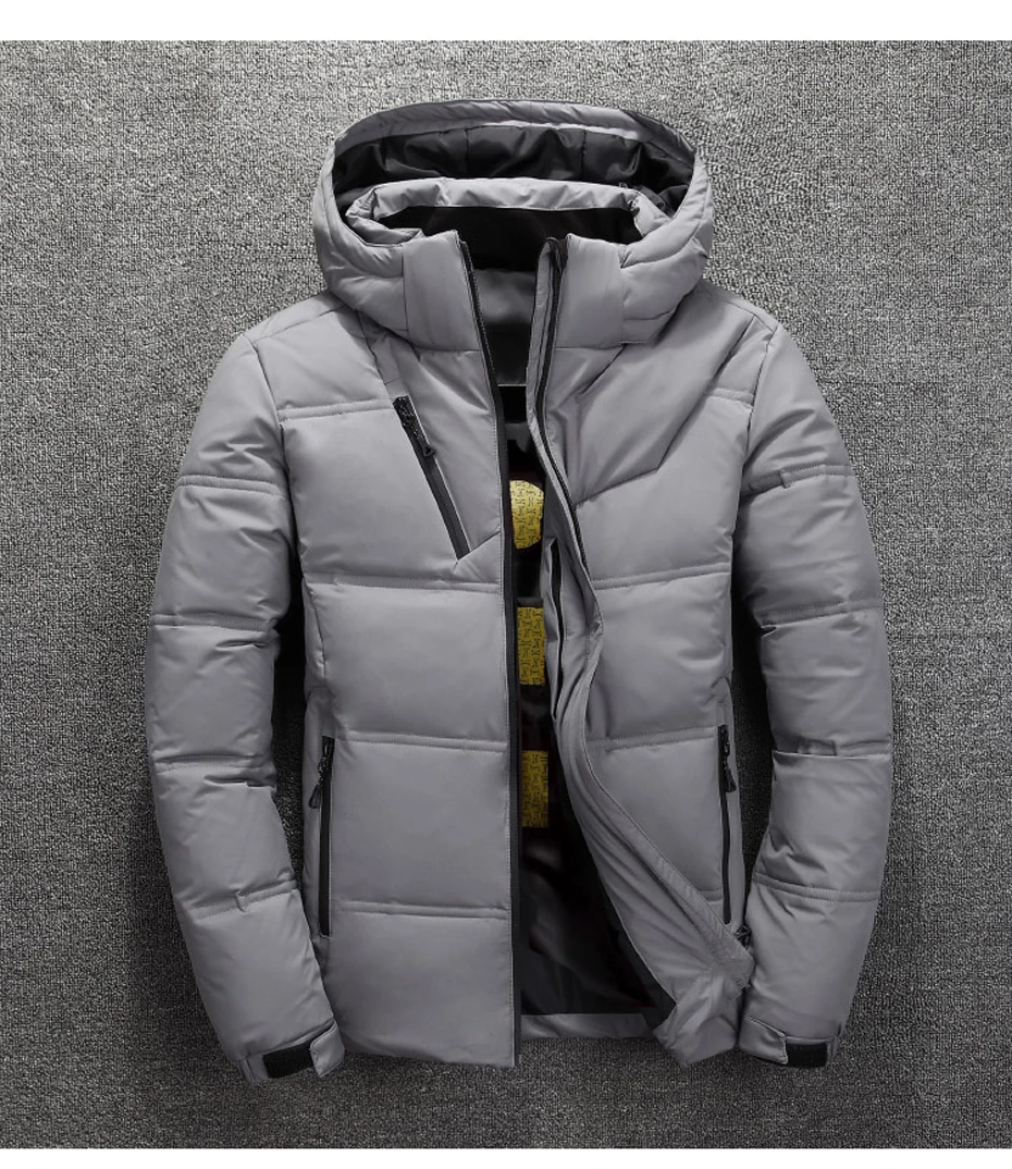 Мужская пуховая куртка piumino uomo inverno 3 цвета doudoune Мужская ветрозащитная верхняя одежда с капюшоном Повседневная белая пуховая куртка s