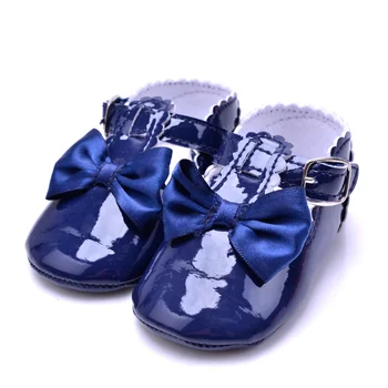 

Baby Girl Shoes Newborn Toddler Princess Soft Sole PU Leather Butterfly-knot Anti-Slip Easy on Off Prewalker Baby Crib Shoes