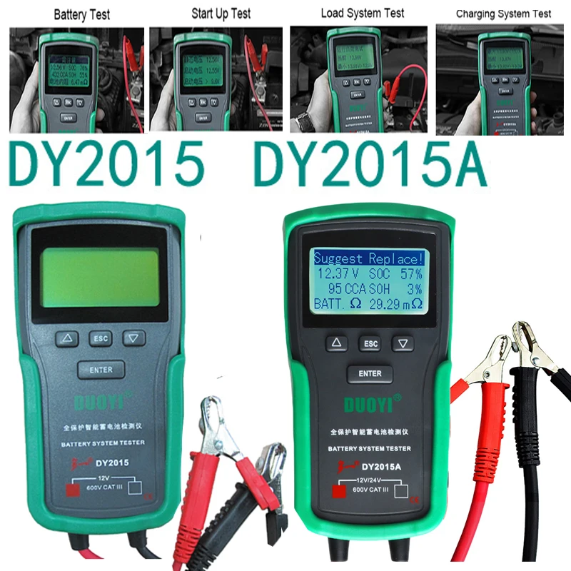 Dy2015/dy2015a 12v24vcar Battery Tester Tools Lead Acid Cca Load