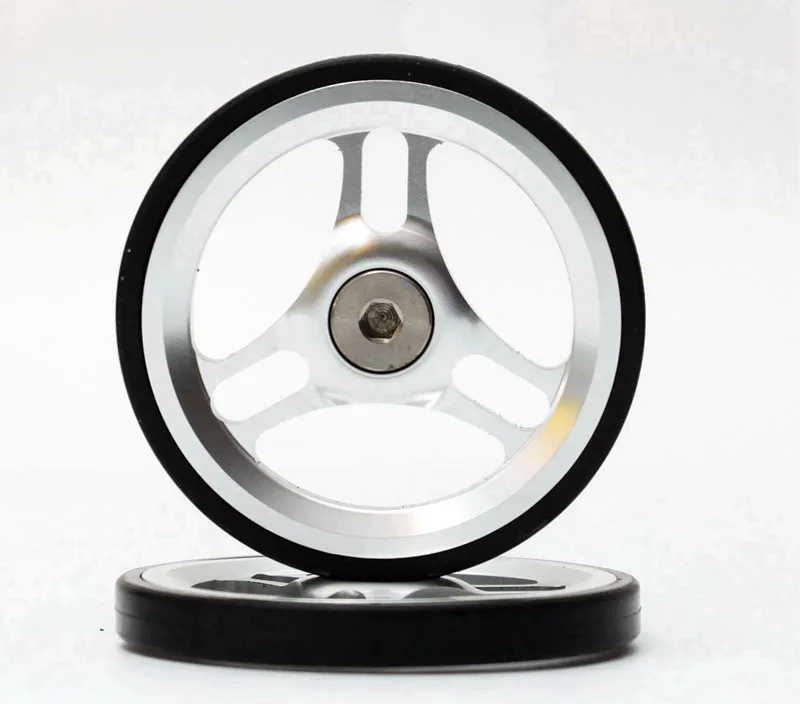 silver Folding Bicycle 60mm Easy Wheel Aluminum Alloy for Brompton Bike Bracket Lightweight Easy Wheel 16 Years Later - Цвет: silver
