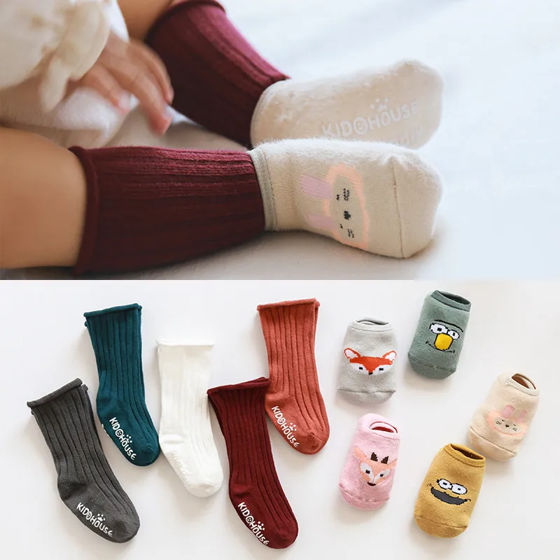 

2Pcs Cartoon Unisex Newborn Anti Slip Baby Girls/ Boys Cotton Toddler Boat Socks Spring Fall Socks 0-3T