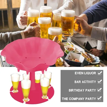 

6 Shot Glass Dispenser Holder Carrier Caddy Liquor Dispenser Party Beverage Drinking Games Bar Cocktail Wine Quick Filling Tool