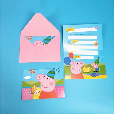 8pcs card Peppa Pig, комплекты флагов на день рождения, аниме, рисунок, вечерние украшения с героями мультфильмов, товары для активного мероприятия, подарки на день рождения для детей, P05 - Цвет: 8pcs card