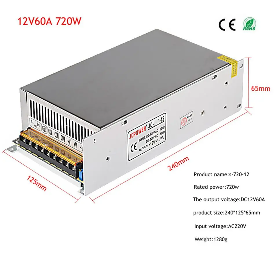 Питание DC 12V 1A 2A 3A 5A 10A 12A 15A 20A 30A 40A светильник ing трансформатор для Светодиодные ленты светильник переключения драйвер адаптера питания