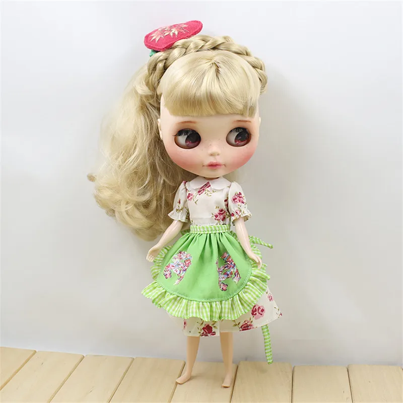 1/6 bjd кукла горничной фартук платье зеленый лук