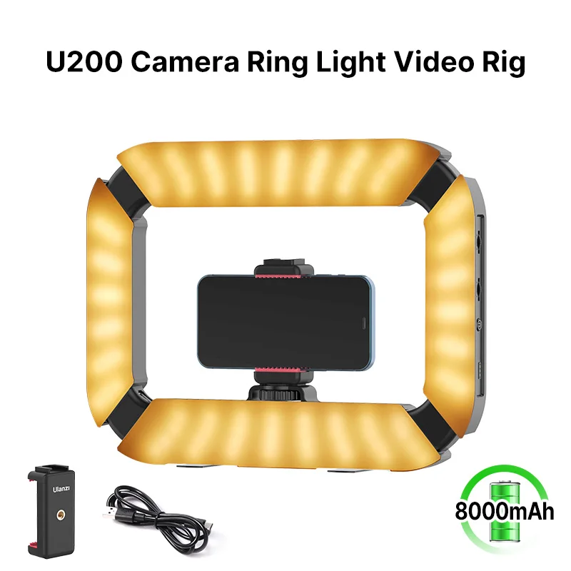 Ulanzi U200 Smartphone Video Rig LED Ring Light for Gopro Phone Camera Youtube Live Lamp with Cold Shoe For Mic Video Tripod