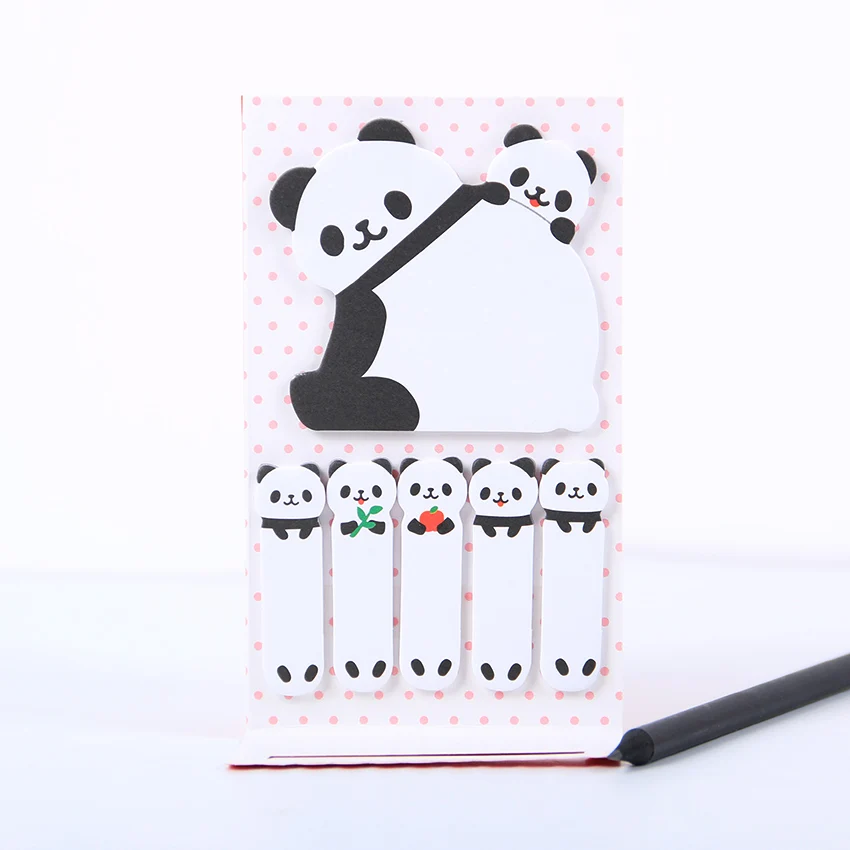 Животные кошка панда милый каваи липкий блокнот для заметок школьные принадлежности планировщик наклейки бумага Bookmarks 1 шт - Цвет: Красный