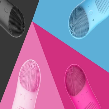 

Portable Silica Gel Washing Brush Face Cleaning Brush Electric Facial Brush Vibration Massage Face Washing Skin Care Tools