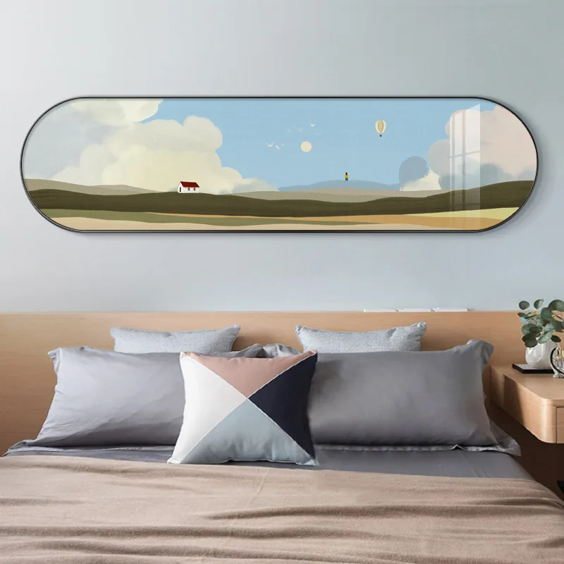

Cartoon Illustration Banner Nordic Landscape Modern Wall Art for Living Room Decoration Canvas Painting Pictures Posters Prints