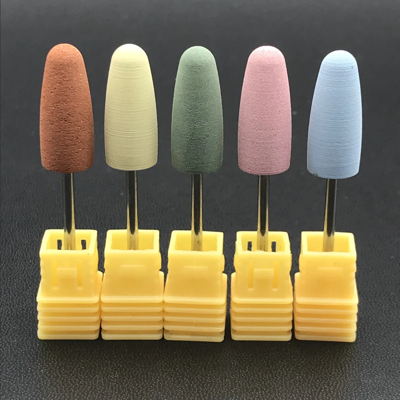 5PCS/Lot Nail Rubber Silicone Polisher Grinding Drill Bit Cutter Nail Electric Manicure Drill Dental Silicon Rubber Polisher afbeelding