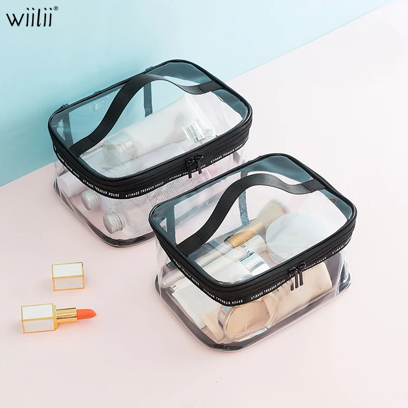 

PVC Clear Cosmetic Travel Bag Waterproof Toiletry Wash Bag Makeup Storage For Toiletries Accessories Business Bathroom Organizer