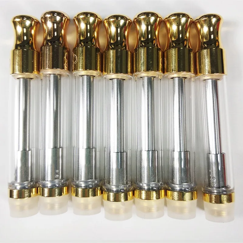 

50pcs/lots Ceramic Coil BK Vape Cartridge E Cigarette Gold Pyrex Glass CBD Thick Atomizer Vape Tank for 510 Thread Battery Mod