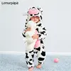 Baby Kawaii Romper 0-3 Year Boy Girl Kigurumis Onesie Winter Warm Cozy Suit Animal Cow Costume Home Jumpsuit Child Funny Clothes ► Photo 1/6