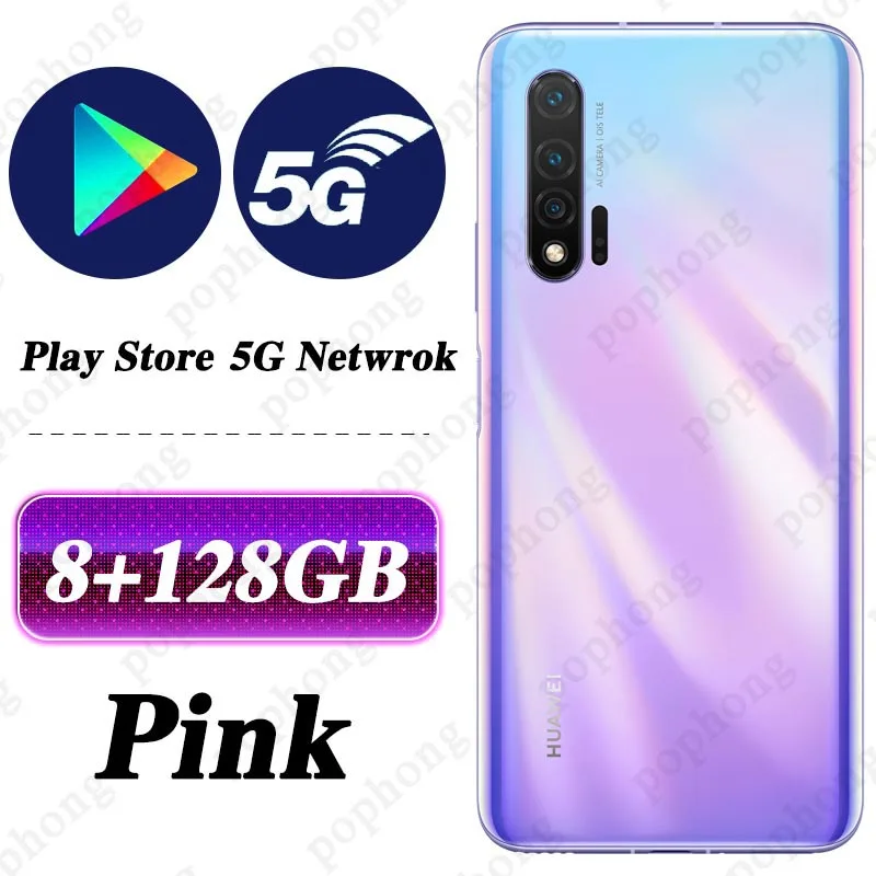 HUAWEI Nova 6 5G мобильный телефон 6,57 дюймов Kirin 990 Balong 5000 Восьмиядерный Android 10,0 SA/NSA разблокировка отпечатков пальцев Google Play - Цвет: 8G 128G Pink