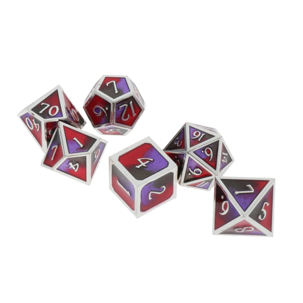 7 упаковок, многогранные кости, металлические, для драконов, чешуи, D&D, Pathfinder, RPG, кубики, азартные игры, цифровые кубики, вечерние
