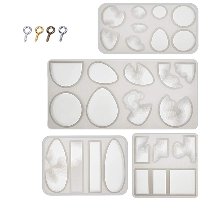 

Island Resin Mold, 4 Pieces Marine Style Silicone Mold, Jewelry Epoxy Mold, Suitable for Pendants, Necklaces, Resin Craft DIY